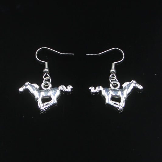 Fashion Handmade Simple Design 12*28mm Running Horse Steed Drop Earrings For Women Gift Fashion Jewelry Cute Small Object