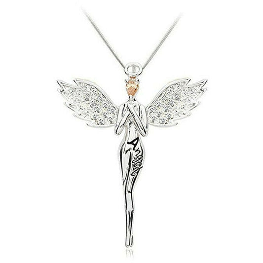 Angel Blessing Collarbone Chain Angell Shape Pendant Necklace for Women "16"