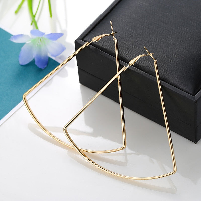(14 choices)BLIJERY Trendy Oversize Geometric Big Hoop Earrings For Women Basketball Brincos Exaggerated Large Square Earrings Punk Jewelry